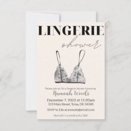 Grijze aquarel lingerie douche kaart