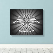 Grijze arend met twee koppen Canvas Afdrukken (Insitu (Houten vloer))