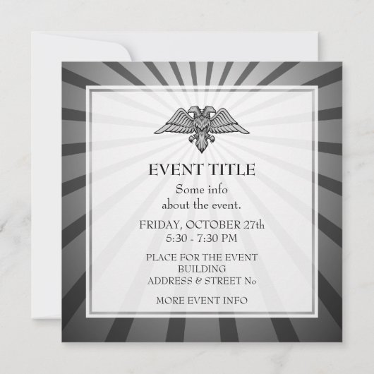 Grijze arend met twee koppen kaart (Achterkant)