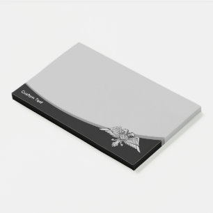 Grijze arend met twee koppen post-it® notes