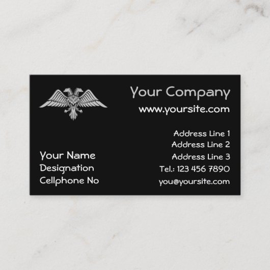 Grijze arend met twee koppen visitekaartje (Voorkant)