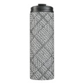 GRIJZE ARGYLE BREI Thermische Bekerkop Thermosbeker (Voorkant)