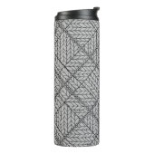 GRIJZE ARGYLE BREI Thermische Bekerkop Thermosbeker (Gedraaid links)