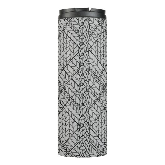 GRIJZE ARGYLE BREI Thermische Bekerkop Thermosbeker (Achterkant)