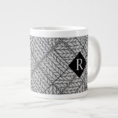 GRIJZE ARGYLE BREISEL Grote Mok + Initiaal II  (Voorkant rechts)