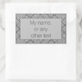 GRIJZE ARGYLE GEBREIDE rechthoek Sticker + tekst (Tas)