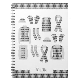 Grijze Argyle Patroon Items Foto Notitieboek