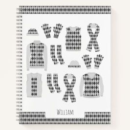 Grijze Argyle Patroon Items Notitieboek
