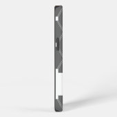 Grijze Argyle-raster met monogram iPhone Hoesje (Rechterkant)