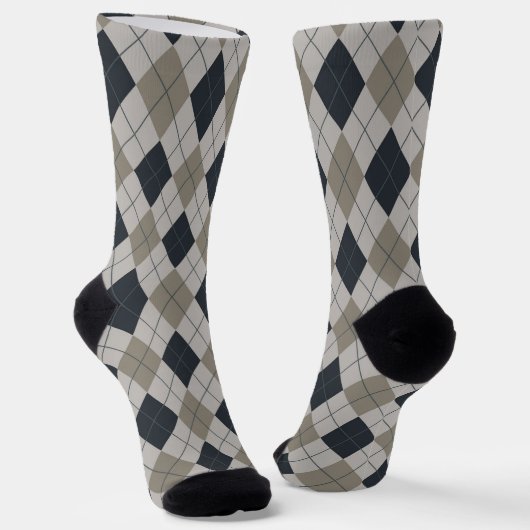 Grijze Argyle Sokken (Gebogen)