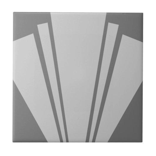 Grijze art Deco-ontwerp Tegeltje (Voorkant)