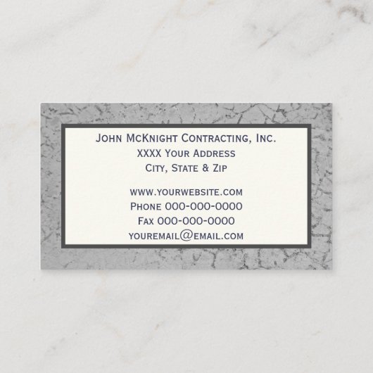 Grijze asfalttextuur met aangepaste Logo Visitekaartje (Achterkant)
