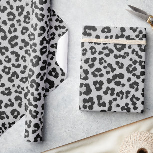 Grijze Ash Leopard Cheetah Dier Print Patroon Cadeaupapier