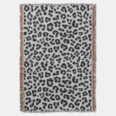 Grijze Ash Leopard Cheetah Dier Print Patroon Deken (Voorkant Verticaal)
