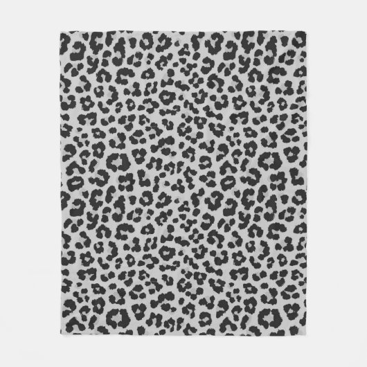 Grijze Ash Leopard Cheetah Dier Print Patroon Fleece Deken (Voorkant)