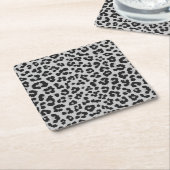 Grijze Ash Leopard Cheetah Dier Print Patroon Kartonnen Onderzetters (Schuin)