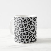 Grijze Ash Leopard Cheetah Dier Print Patroon Koffiemok (Voorkant links)