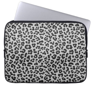 Grijze Ash Leopard Cheetah Dier Print Patroon Laptop Sleeve