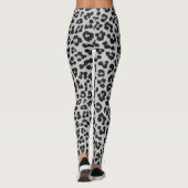 Grijze Ash Leopard Cheetah Dier Print Patroon Leggings (Achterkant)