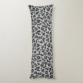 Grijze Ash Leopard Cheetah Dier Print Patroon Lichaamskussen (Achterkant (Verticaal))