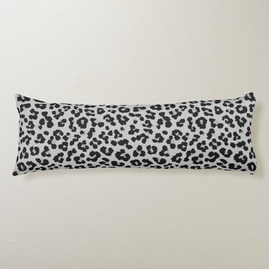 Grijze Ash Leopard Cheetah Dier Print Patroon Lichaamskussen (Voorkant)