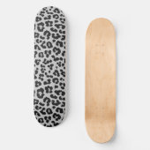 Grijze Ash Leopard Cheetah Dier Print Patroon Persoonlijk Skateboard (Voorkant)