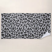 Grijze Ash Leopard Cheetah Dier Print Patroon Strandlaken (Voorkant)