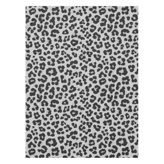 Grijze Ash Leopard Cheetah Dier Print Patroon Tafelkleed (Voorkant)