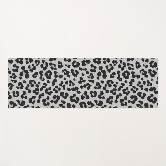 Grijze Ash Leopard Cheetah Dier Print Patroon Yogamat (Voorkant (horizontaal))