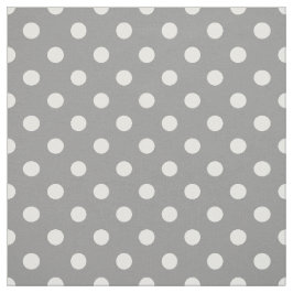 Grijze Ash Witte Polka Dots Textiel Stof