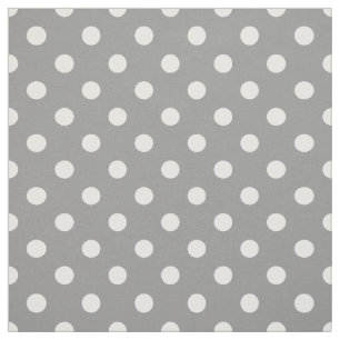 Grijze Ash Witte Polka Dots Textiel Stof
