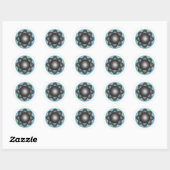 Grijze atoom ronde sticker (Vel)