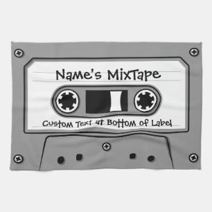 Grijze audiocassetterol theedoek