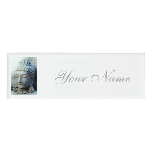 grijze aura buddha naambadge (Voorkant)