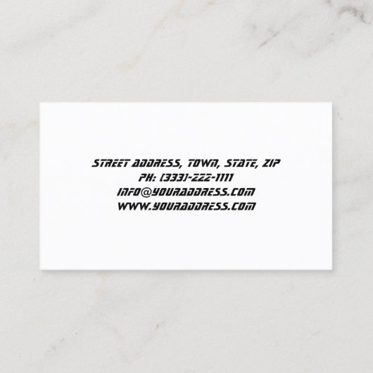 Grijze auto in het bewegende Visitekaartje (Achterkant)