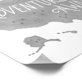 Grijze Avontuur Wacht US Kaart Kinderkamer Decor Poster (Hoek)