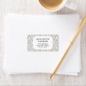 Grijze aztec-pasteelWaterverf Ikat Soft Geometric Etiket (Insitu)