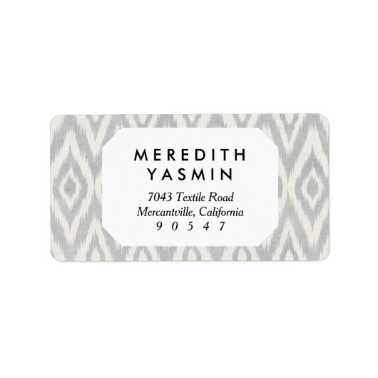 Grijze aztec-pasteelWaterverf Ikat Soft Geometric Etiket (Voorkant)