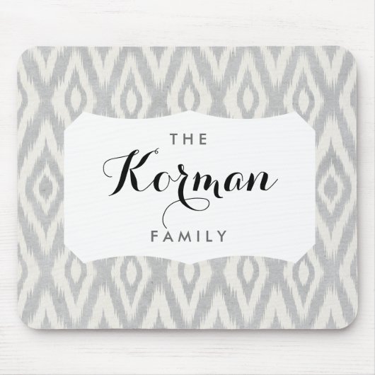 Grijze aztec-pasteelWaterverf Ikat Soft Geometric Muismat (Voorkant)