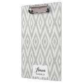 Grijze Aztec Waterverf Pastel Ikat Zacht Geometris Klembord (Links)