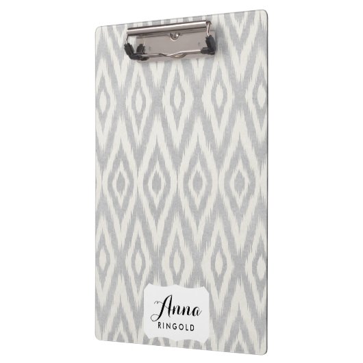 Grijze Aztec Waterverf Pastel Ikat Zacht Geometris Klembord (Links)