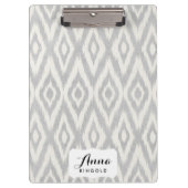 Grijze Aztec Waterverf Pastel Ikat Zacht Geometris Klembord (Voorkant)