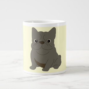 Grijze Baby Franse Bulldog, Crème, Grote Koffiekop