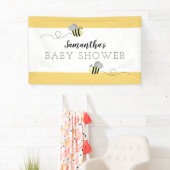Grijze Baby shower bijen Spandoek (Insitu)