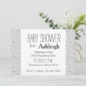 Grijze baby shower voor lade afdrukken kaart (Staand voorkant)