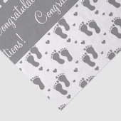 Grijze Baby Voetafdrukken en hart Tissuepapier (Detail)