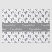 Grijze Baby Voetafdrukken en hart Tissuepapier (Voorkant)