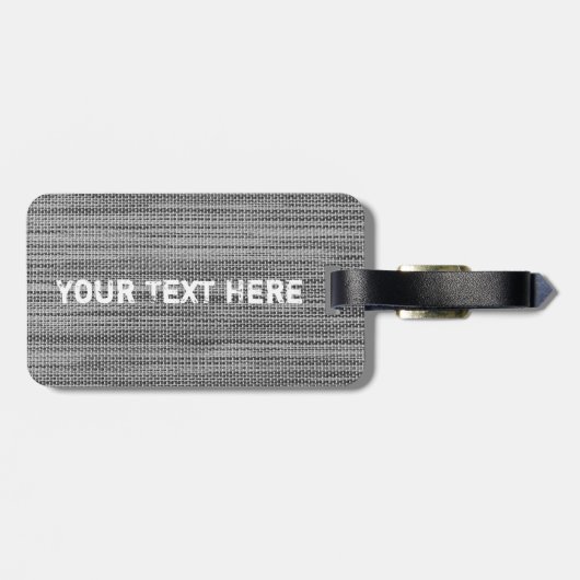 Grijze Bagagelabel - Aangepaste tekst (Achterkant horizontaal)
