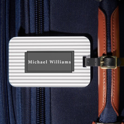 Grijze Bagagelabel met Visitekaartjes sleuf (Voorkant Insitu 4)