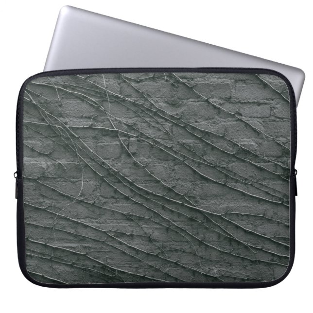 Grijze bakstenen wand laptop sleeve (Voorkant)